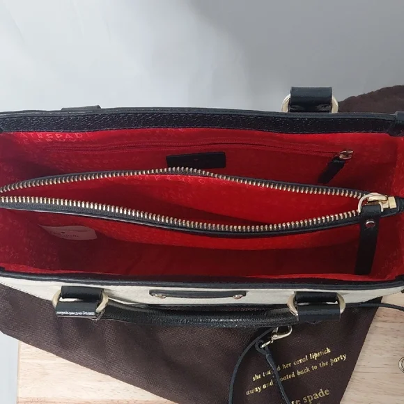 kate spade Two-Tone Black and Cream Tote - Picture 6 of 9